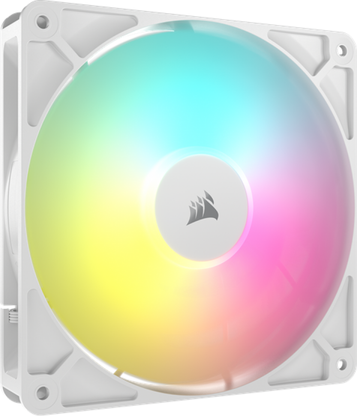 RS140 ARGB - Kabinettvifte - 140mm - Hvit med RGB-lys - 36 dBA
