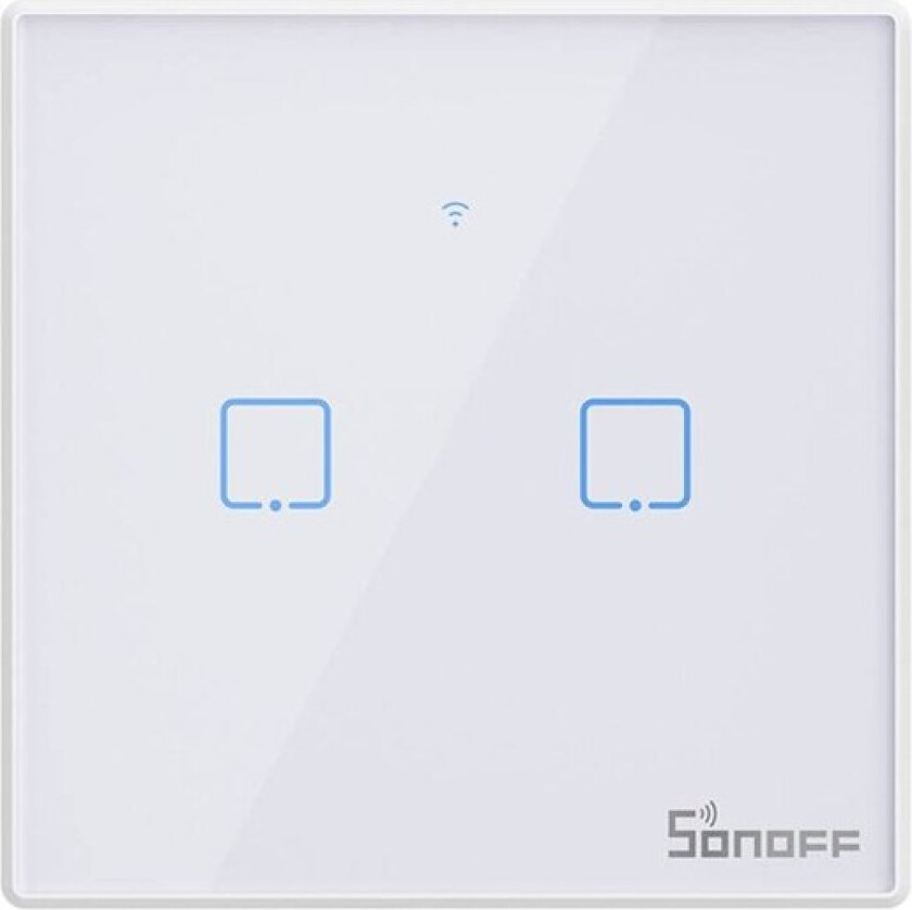 Touch light switch WiFi + RF 433 T2 EU TX (2-channel) new version.