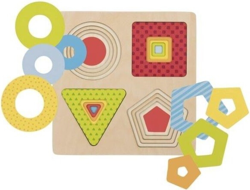 Wooden Layer Puzzle Geometric Shapes 16 pcs. Tre