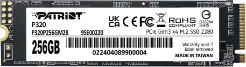 Patriot P320p256gm28p320, 256gb M.2 2280pcie, 256gb