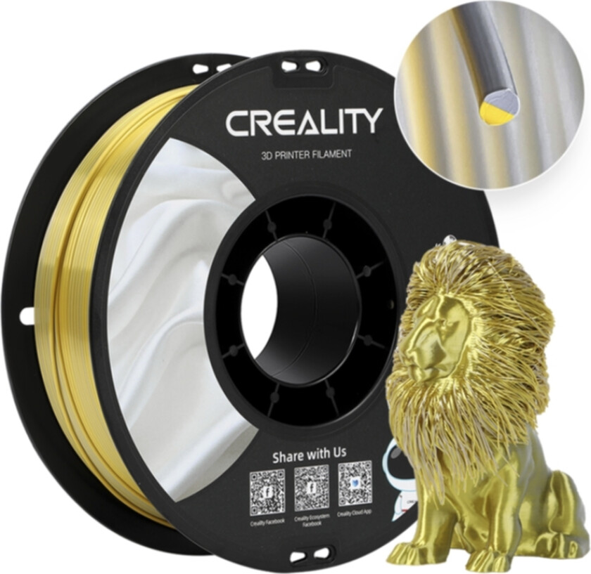Filament Cr-Silk Pla Creality (Zloto-Srebrny)