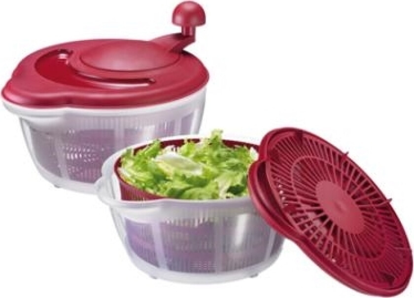 Bilde av Salatslynge 5 Ltr. Ø26x14/21 Cm Plast Klar Og Rødt Låg