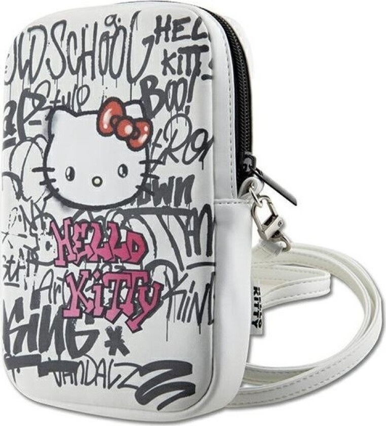 Bag White Graffiti Kitty Head