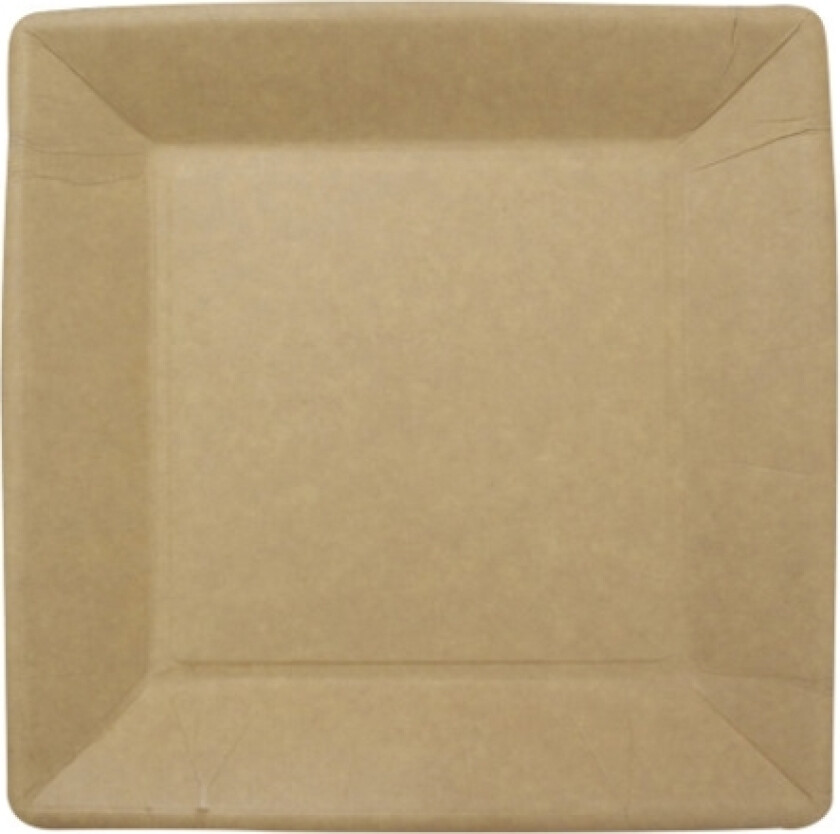 Tallerken Frokost Pap 23x23cm Brun 50stk/pak
