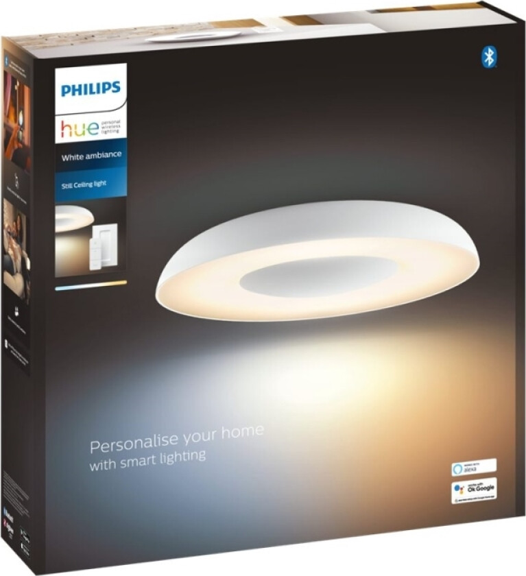 Hue White Ambiance Still Taklys, Smarttaklampe, Bluetooth/zigbee, Hvit, Led, Ikke-Utskiftbare Pærer, Variabel