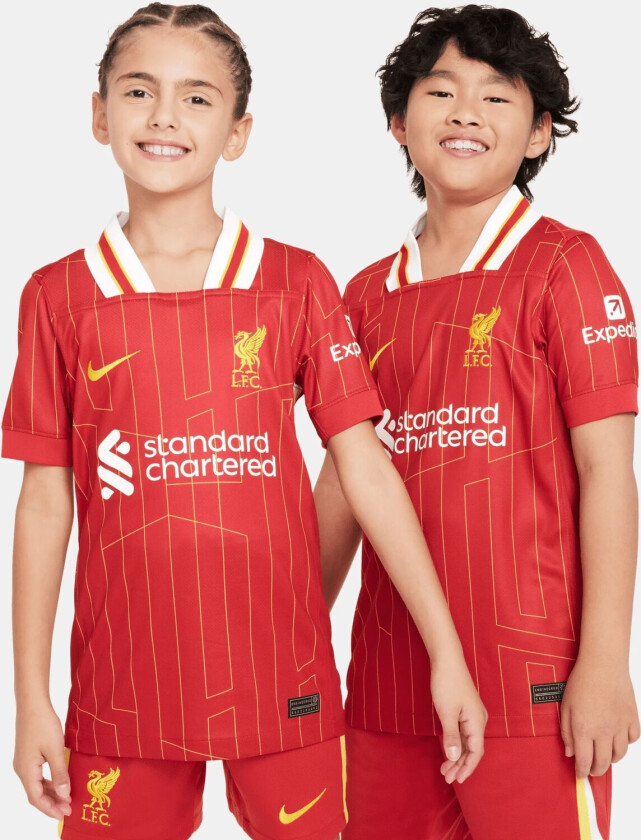 Liverpool Dri-FIT Stadium Jersey Short Sleeve Home 24/25, fotballdrakt, junior Gym Red/White/Chrome