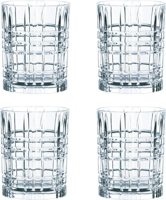 Square whiskyglass 34 cl 4-stk. 34 cl