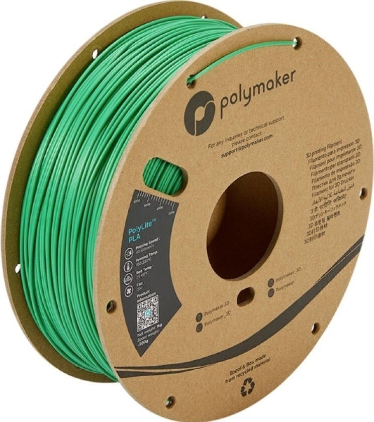 PA02006 PolyLite Filament PLA-plast 1.75 mm 1000 g Grøn 1 stk
