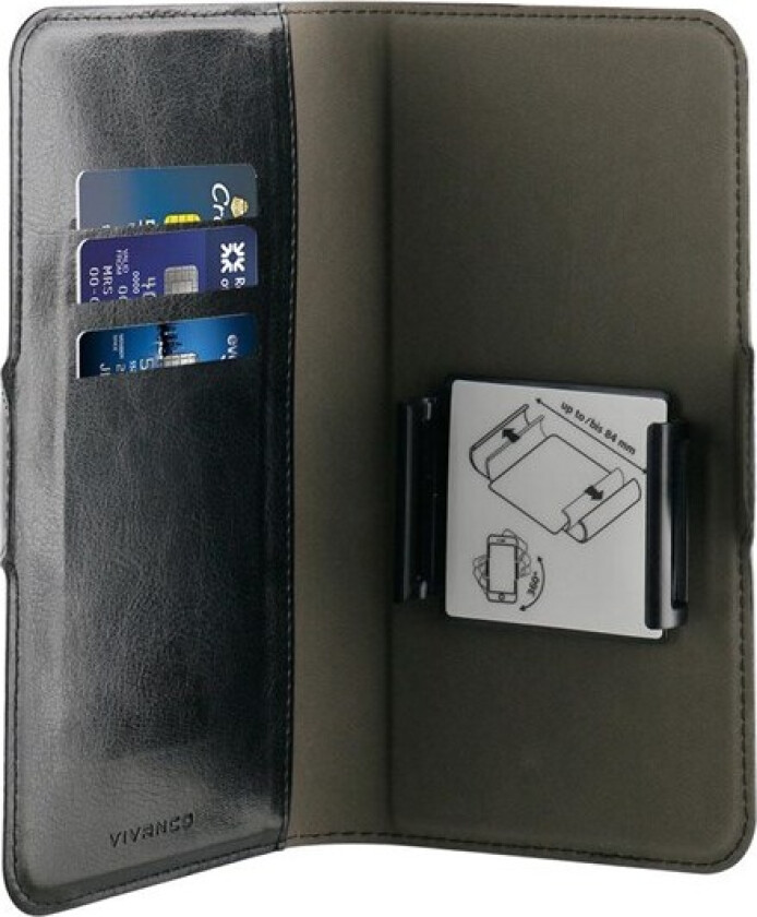Universal L 3-card Wallet Case Black