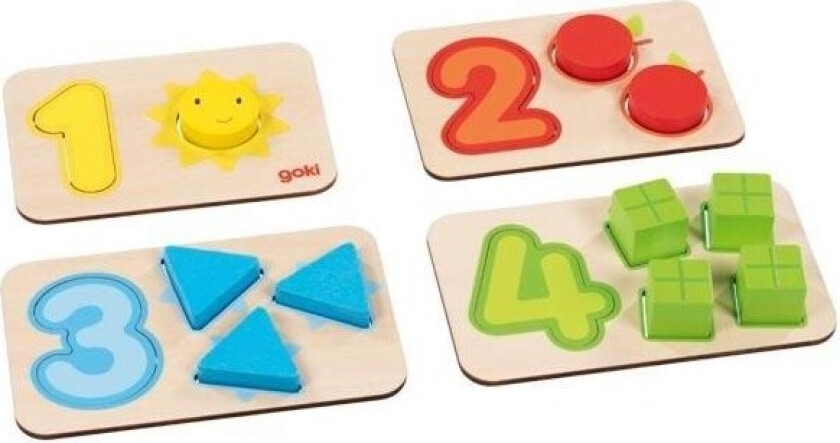 Wooden Shape Puzzle Numbers and Shapes 18pcs. Tre