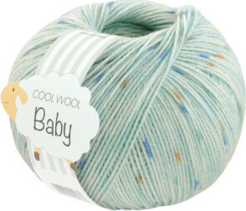 Cool Wool baby Garn Print 369 Mint/Blå/Oransje