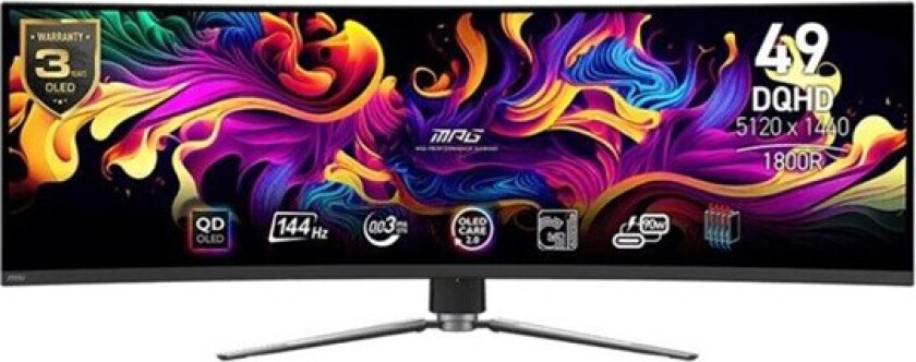 49" MSI MPG 491CQPDE QD-OLED - OLED monitor - curved - 49" - HDR - 0.03 ms - Skjerm