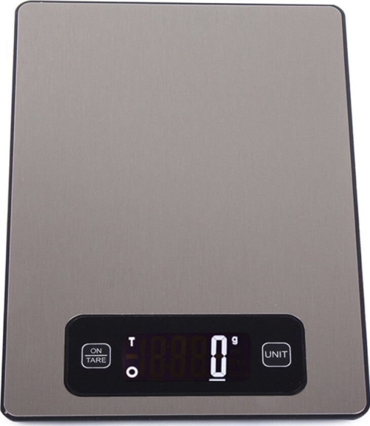 Verk kjøkkenvekt Elektronisk kjøkkenvekt opptil 5 kg, inox, LCD, universal