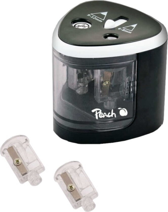 PO102 - Elektrisk blyantspisser - triangle - 2 hull - svart