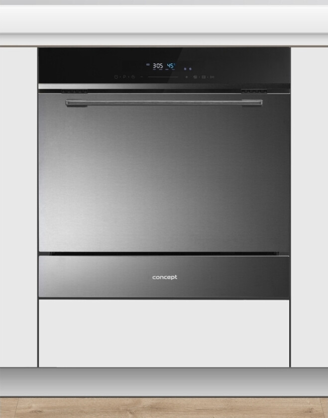 MNV7760DS, Halvveis innebygget, Full størrelse (60 cm), Rustfritt stål, Sort, Berøringskontroll, LED