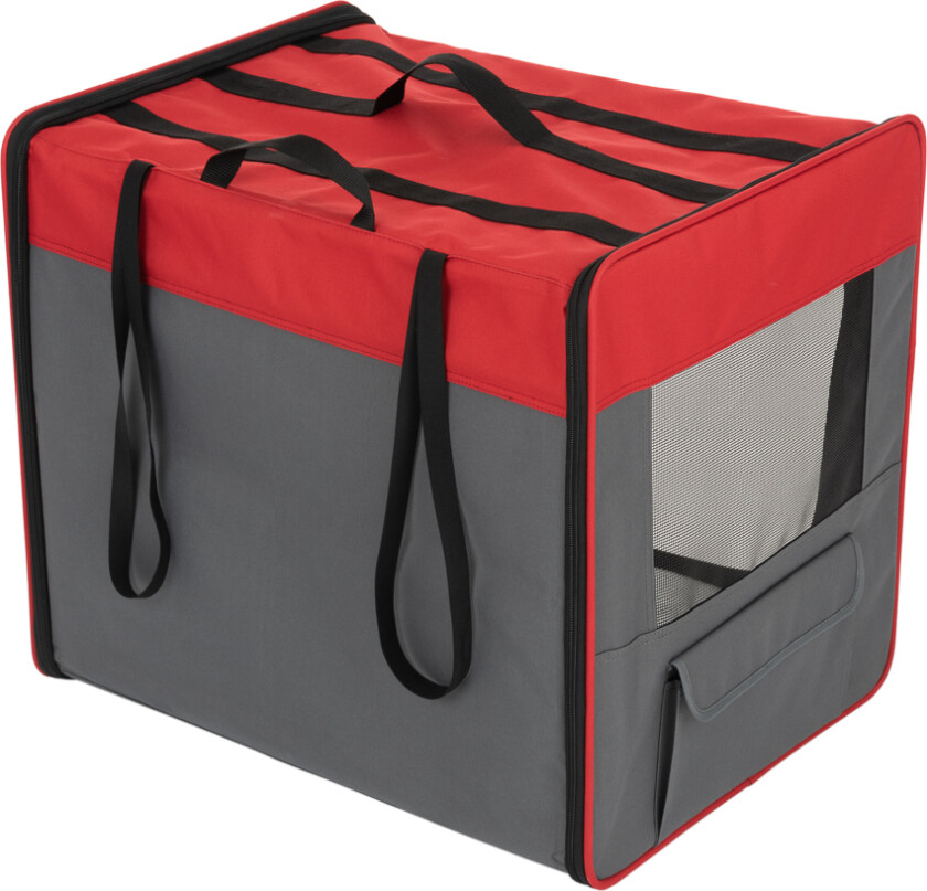 Transportabelt hundehus First Class Basic - L: L 79 x B 53,5 x H 66 cm, grå/rød