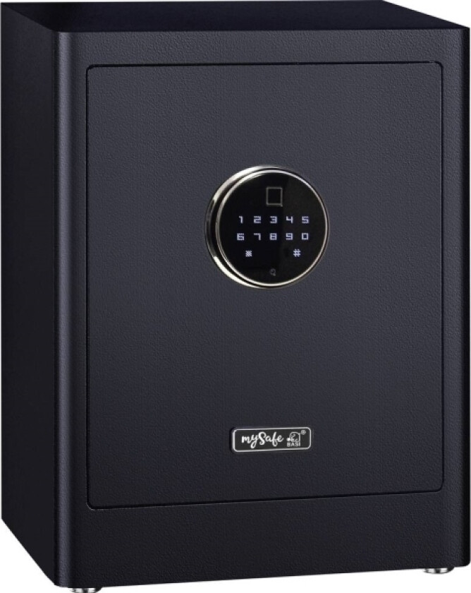 BASI mySafe Premium 450, Frittstående safe, Sort, Elektronisk, Kode, Fingeravtrykksleser, Vegg, 1 hyller, Batteri