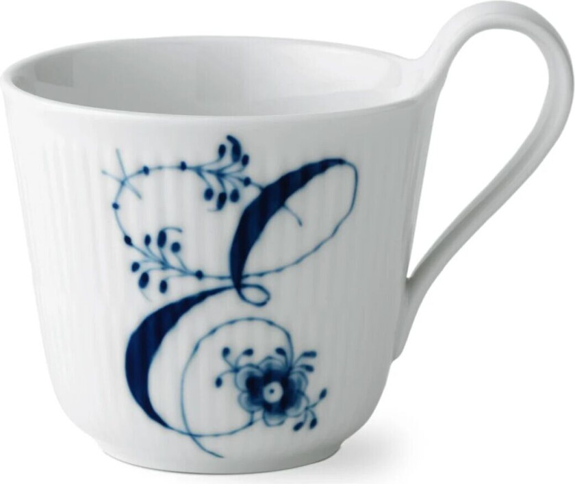 Blue Fluted Plain Alphabet kopp 33 cl E