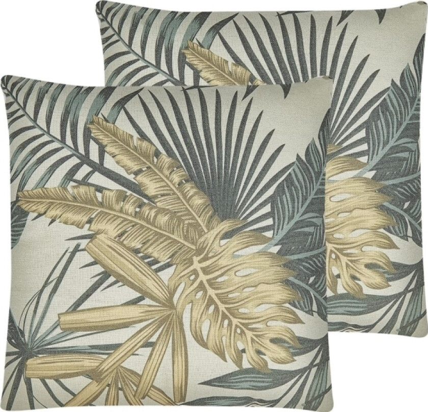 2 pynteputer med palmetremotiv 45 x 45 cm flerfarget TAGETES