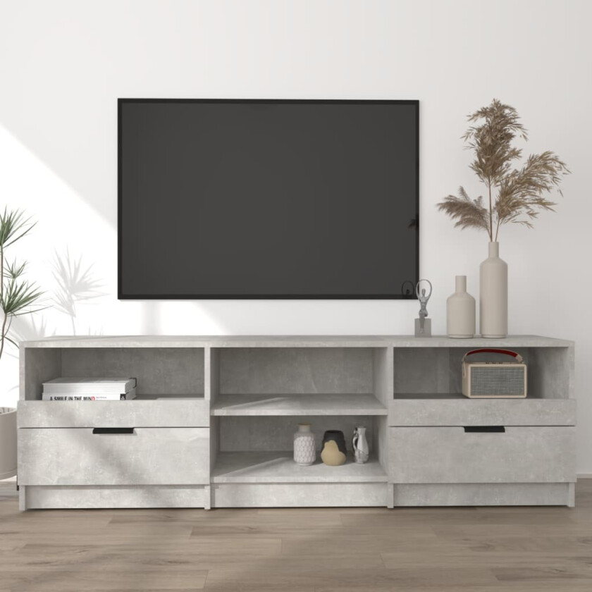 TV-benk betonggrå 150x33,5x45 cm konstruert tre