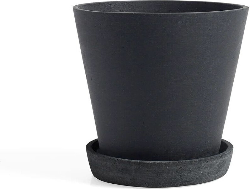 Flowerpot with saucer krukke XL Ø21.5 cm Svart