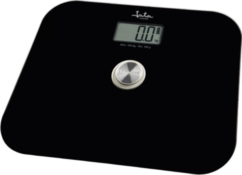 JATA HBAS1499, Elektronisk personvekt, 150 kg, 100 g, Sort, kg, lb, firkant