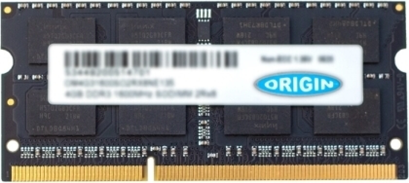 Origin Storage 8GB DDR3 1600MHz SODIMM 2Rx8 Non-ECC 1.35V, 8 GB, 1 x 8 GB, DDR3, 1600 MHz, 204-pin SO-DIMM