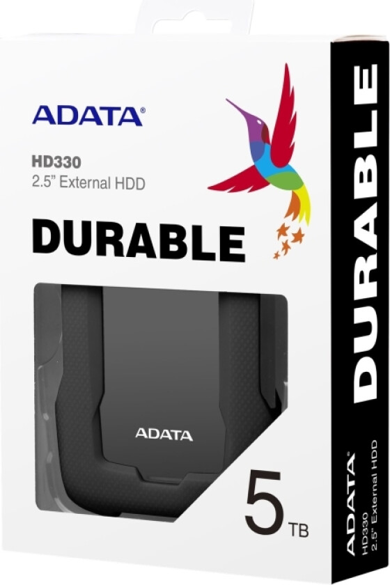 A-Data ADATA HD330 - Harddisk - 5 TB - ekstern (bærbar) - USB 3.1 - 256-bit AES - svart