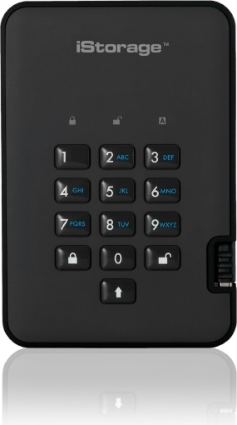 Istorage Diskashur 2, 3000 Gb, 3.2 Gen 1 (3.1 Gen 1), 5400 Rpm, Sort