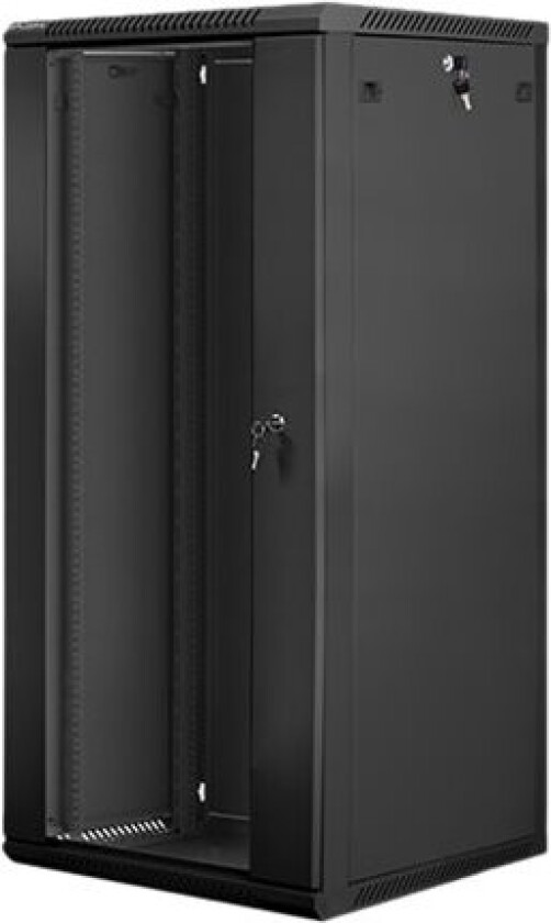 - Rack skap - veggmonterbar - svart, RAL 9004 - 27U - 19