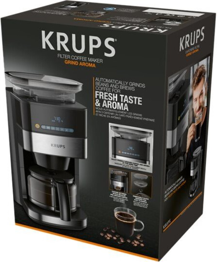 Krups Grind Aroma KM832810 - Kaffemaskin - 15 kopper - svart