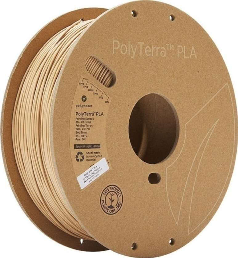 70909 PolyTerra Filament PLA-plast med lavere kunststofindhold 1.75 mm 1000 g Nødde-brun 1 stk