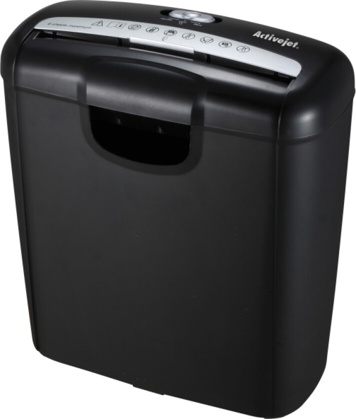 Activejet ASH-0601S paper shredder, Stripemakulering, 22 cm, 10 l, Knapper, 3000 mm/min, P-1