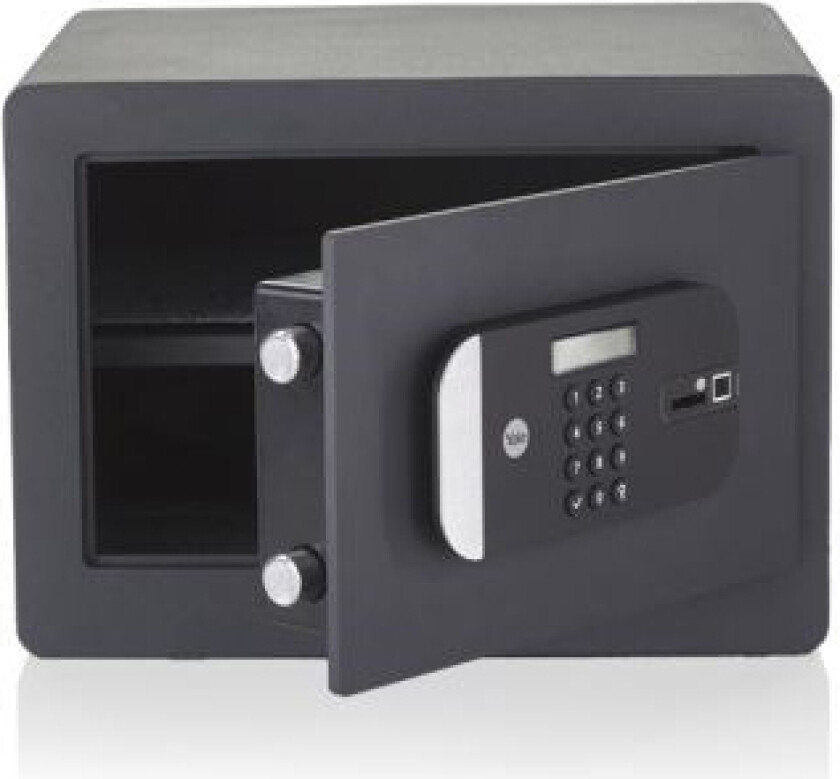 Yale YSFM/250/EG1, Bærbar safe, Sort, Kode, Fingeravtrykksleser, 18,6 l, 2 hyller, 350 mm