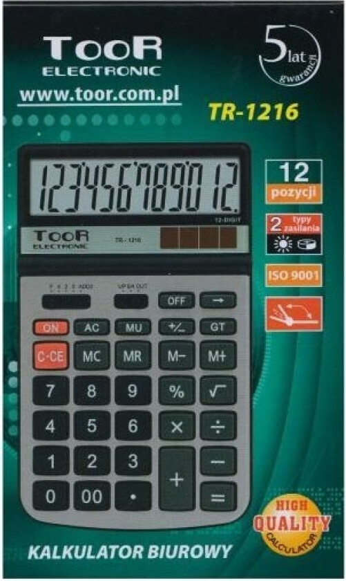 Toor Elektronisk kalkulator TR-1216 12-sifret kalkulator