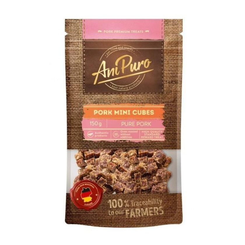 Pork Mini Cubes Godbiter til hund 150 g