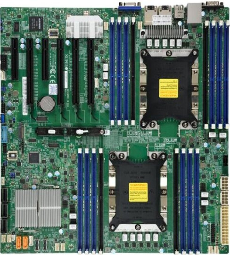 SUPERMICRO X11DPI-NT - Hovedkort - utvidet ATX (E-ATX) - Socket P - 2 Støttede CPU-er - C622 Chipset - USB 3.0 - 2 x 10 Gigabit LAN - innbygd grafikk