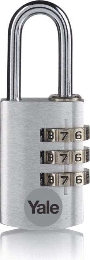 Yale YE3CB/38/131/1/S, Tradisjonell, Kombinasjonslås, Sølv, Aluminium, Stål, U-formet