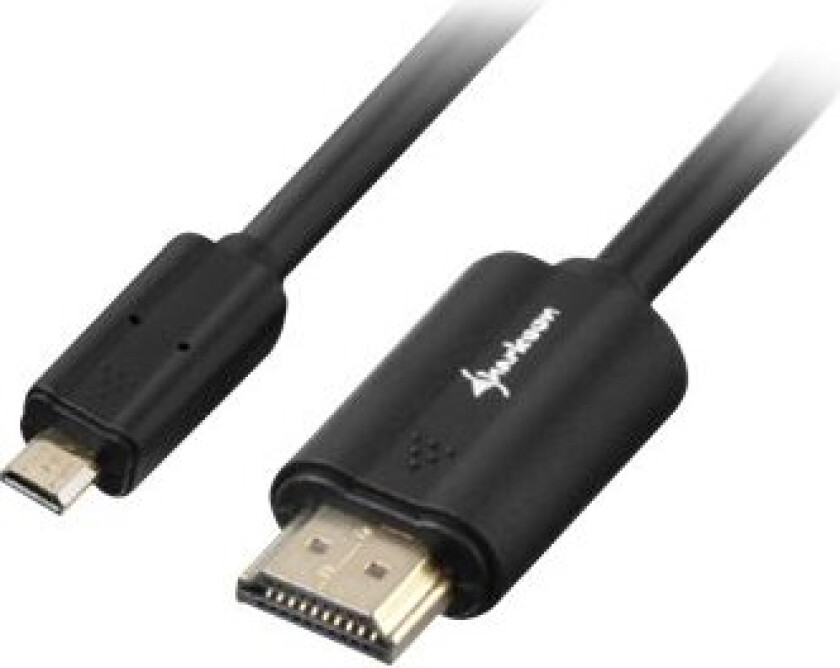 - HDMI-kabel med Ethernet - 19 pin micro HDMI Type D hann til HDMI hann - 1.5 m - skjermet - svart - 4K-støtte