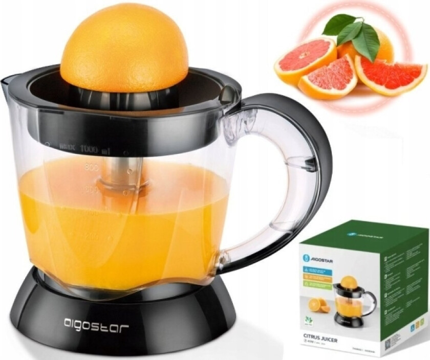 Aigostar Juicer 40W 0,7L svart VDE sitrusjuicer /Thomas