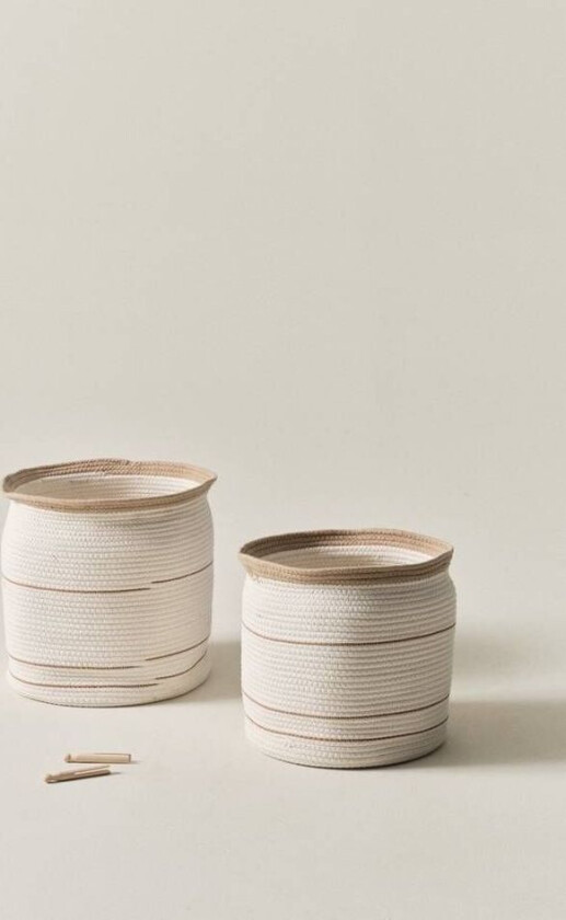 oppbevaringskurv 2-pk Naturhvit/beige