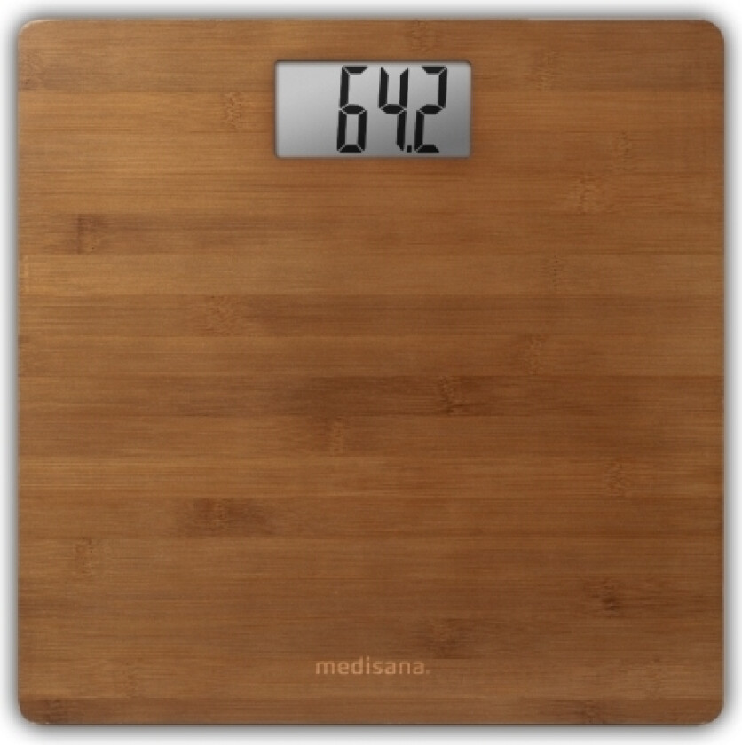 BS 552, Elektronisk personvekt, 180 kg, 100 g, Bamboo, Sølv, kg, lb, Rektangel