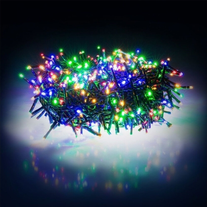 600 LED fargerike juletrelys