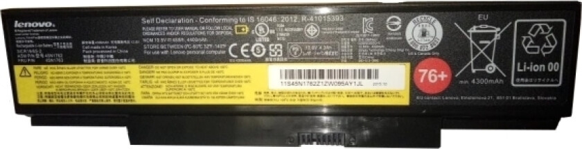- Batteri til bærbar PC - litiumion - 6-cellers - 48 Wh - for ThinkPad Edge E550 20DF, 20DG E555 20DH