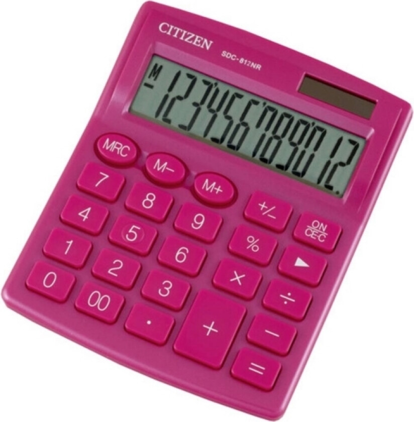 kalkulator Citizen-kalkulator SDC812NRPKE, rosa, stasjonær, 12 plasser, dobbel strømforsyning
