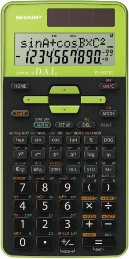 EL-531TG kalkulator lomme Scientific kalkulator svart - grønn (SH-EL531TGGR)