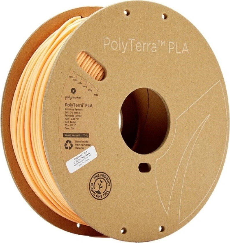 70864 PolyTerra PLA Filament PLA-plast 2.85 mm 1000 g Pastelorange 1 stk