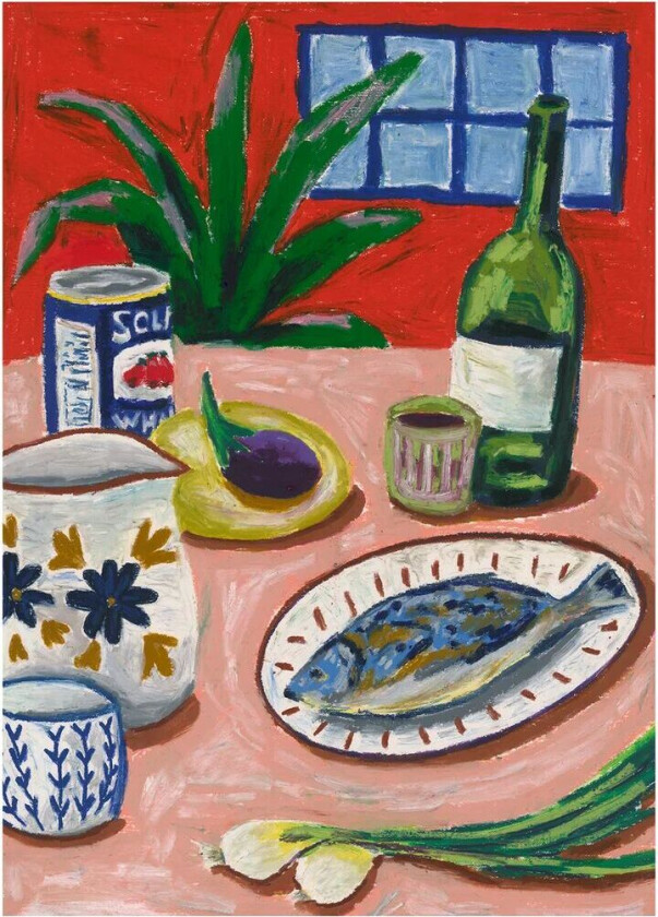 Bilde av Composition with Fish poster 70x100 cm