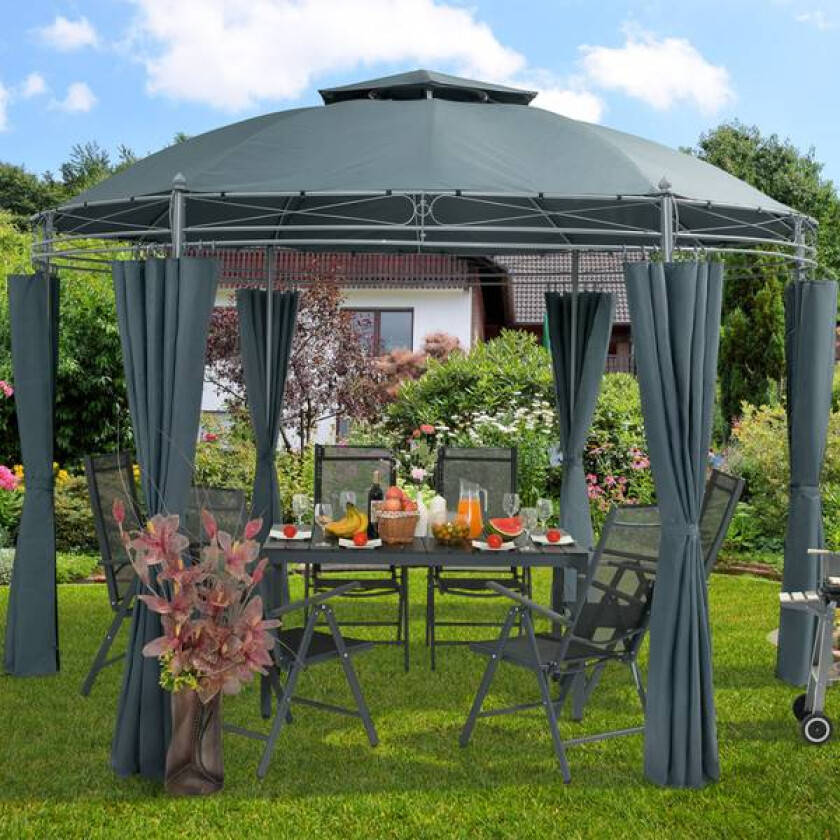 Paviljong Toscana Ø 3,5m - antrasitt