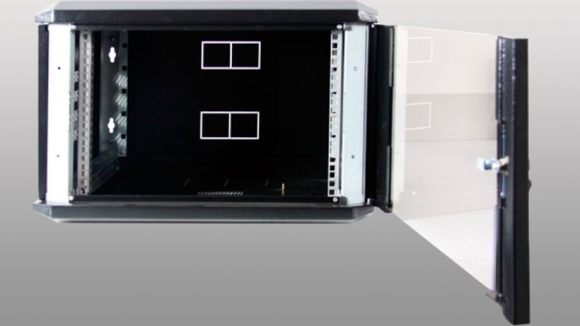 RACK skap 19 tommer 12U 600 x 400mm IP30 RAL7035 glassdør (SIDE-O19-12U-40-DS-S)